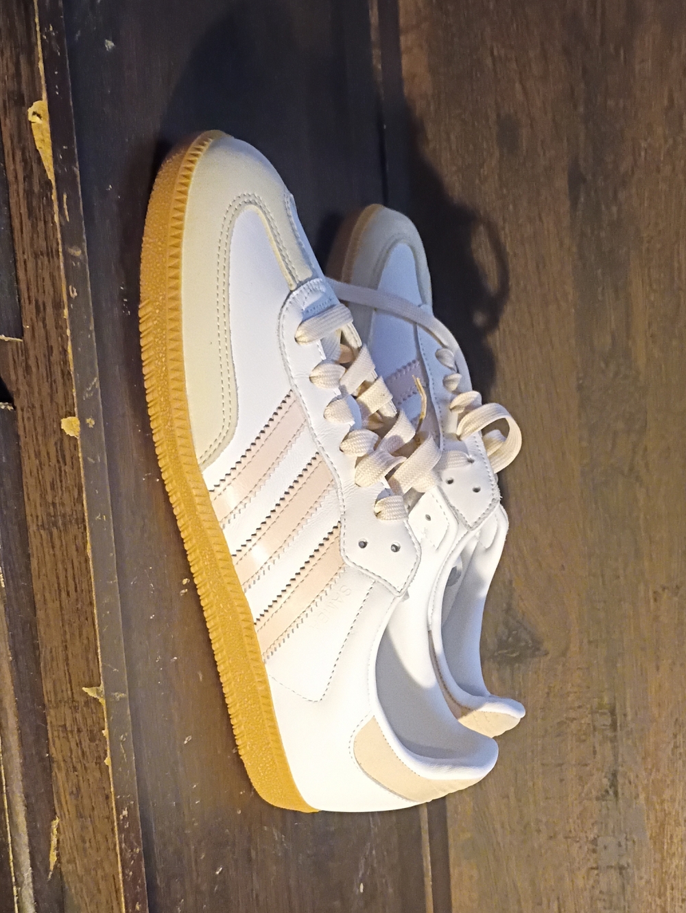 adidas White Low-Top Sneakers with Gum Sole